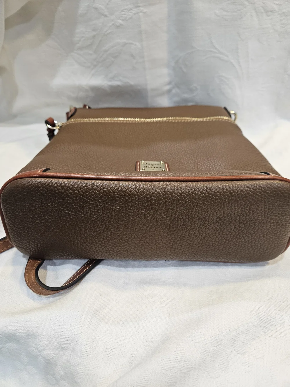 Dooney & Bourke Brown Pebble Leather Crossbody Bag